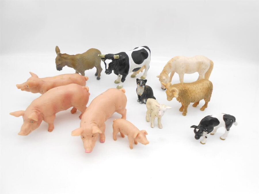 11 Schleich Bauernhof Tiere Vintage Kuh Pferd Schwein Schaaf & mehr