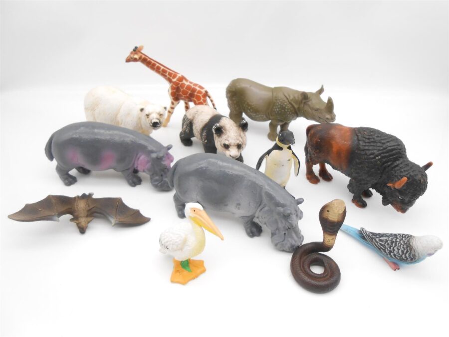 12 Schleich Wildtiere Bison Nashorn Nilpferd Giraffe Schlange & mehr