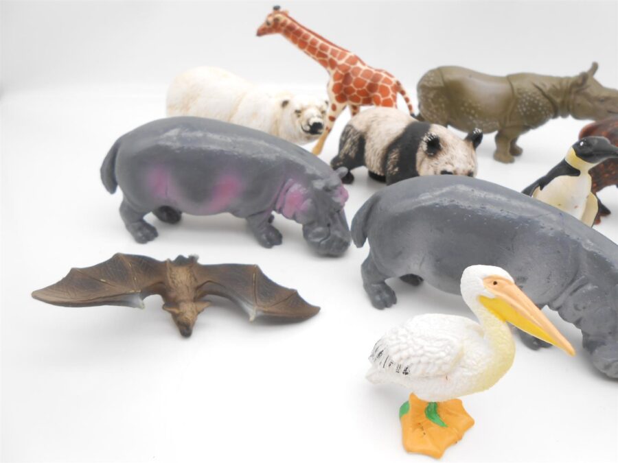 12 Schleich Wildtiere Bison Nashorn Nilpferd Giraffe Schlange & mehr