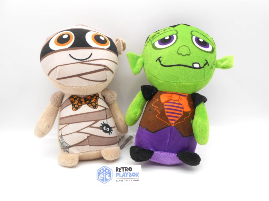 2 Happy Halloween Monster Plüsch Stofftiere Gruselig Zombie Geist ca.20cm