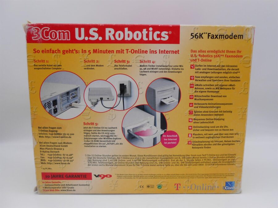 3Com U.S. Robotics Model 5630 56K FAX Modem V.90 ITU-Standart X2