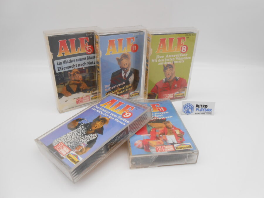 5 ALF Kassetten Karussell Folge 4,5,8,9,11 Original TV Aufnahmen 80er