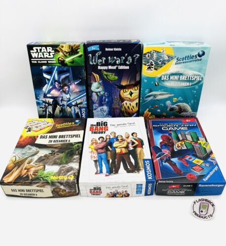 6 Kinderspiele Bundle Star Wars / Spider-Man Mitbringspiel Geschenkidee