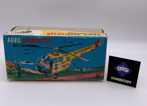 ADAC Helicopter Rettungsdienst mit Uhrwerk Retro 60er Jahre | mit OVP