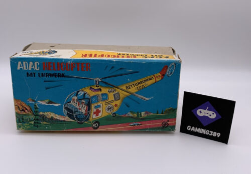 ADAC Helicopter Rettungsdienst mit Uhrwerk Retro 60er Jahre | mit OVP