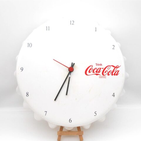 Coca Cola Vintage Uhr Weiss 80er Jahre getestet funktionsfähig