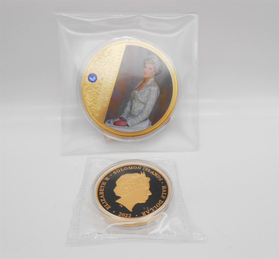 Gigantenmedaille DIANA Echtheits-Zertifikat Vergoldet + Elizabeth II
