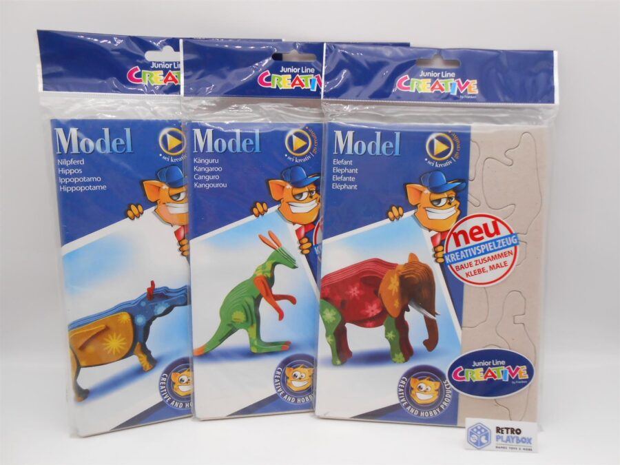 Modell Set: Elefant, Känguru & Nilpferd Junior Line Creative