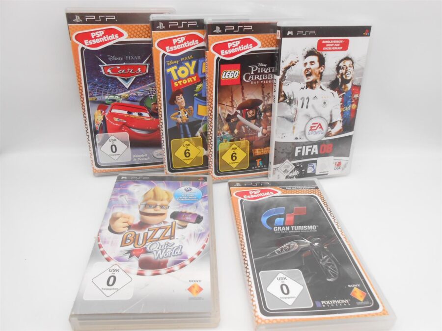 Sony PSP Spiele Bundle 6 Stück Disney Lego Buzz Gran Turismo Sparpaket