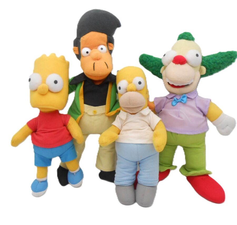 The Simpsons 4x Plüsch Stofftiere Homer, Bart, Krusty & Apu
