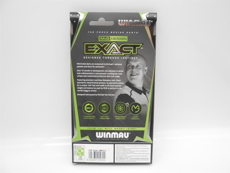 WINMAU Michael Van Gerwen MvG Exact Tungsten Darts Set with Flights and Stems