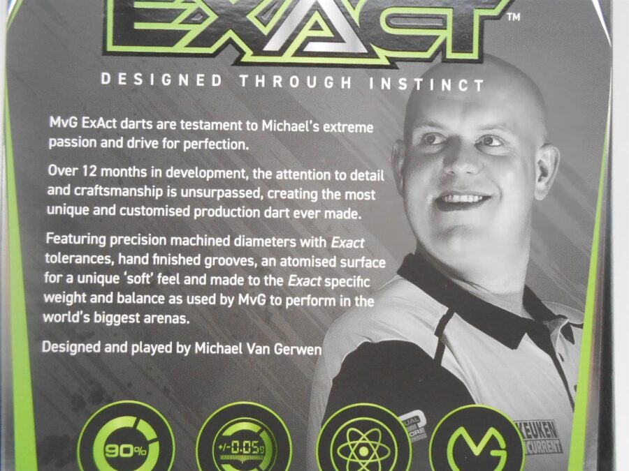 WINMAU Michael Van Gerwen MvG Exact Tungsten Darts Set with Flights and Stems